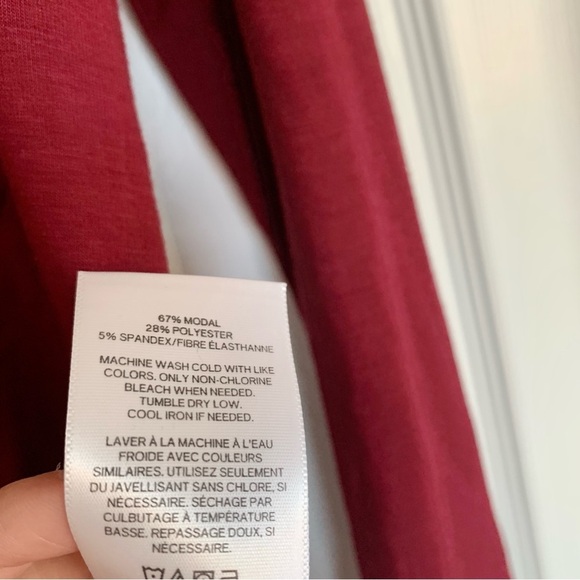 ❤️ Red V-Neck Knot-Front Long Sleeve Knit Tee Top - Picture 4 of 4